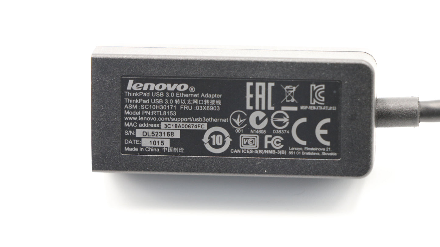 Lenovo (03X6903) USB 3.0 to RJ45 Ethernet Adapter Cable