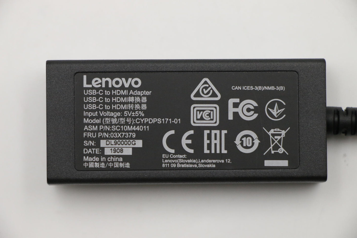 Lenovo Cable Bo Usb-C To Hdmi Adaptor - 03X7379