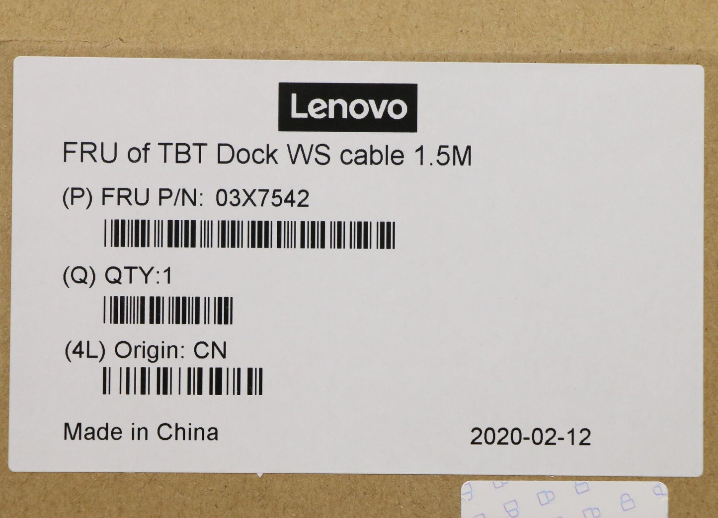 Lenovo (03X7542) 1.5m Thunderbolt Dock Cable