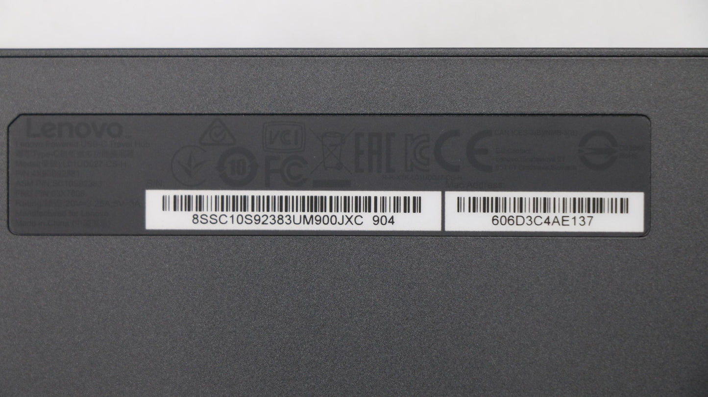 Lenovo Lenovo Powered Usb-C Travel Hu - 03X7608