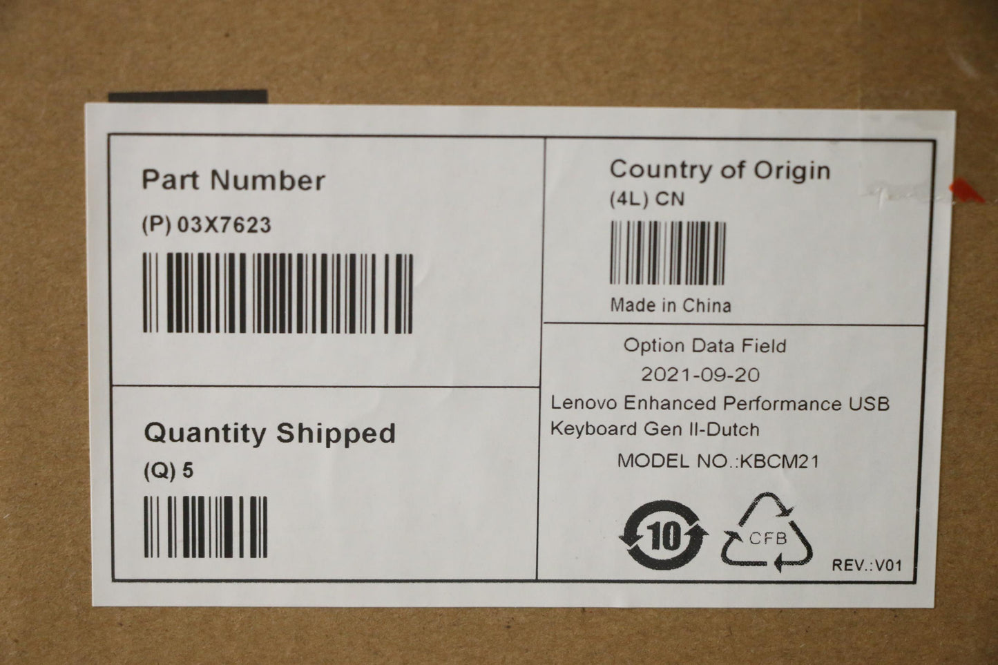 Lenovo Keyboard, External - 03X7623