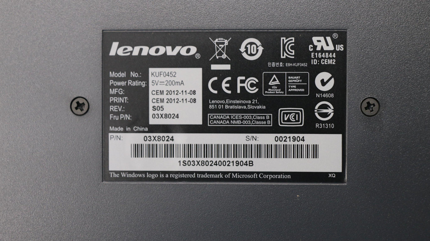Lenovo Kb Keyboards External - 03X8024