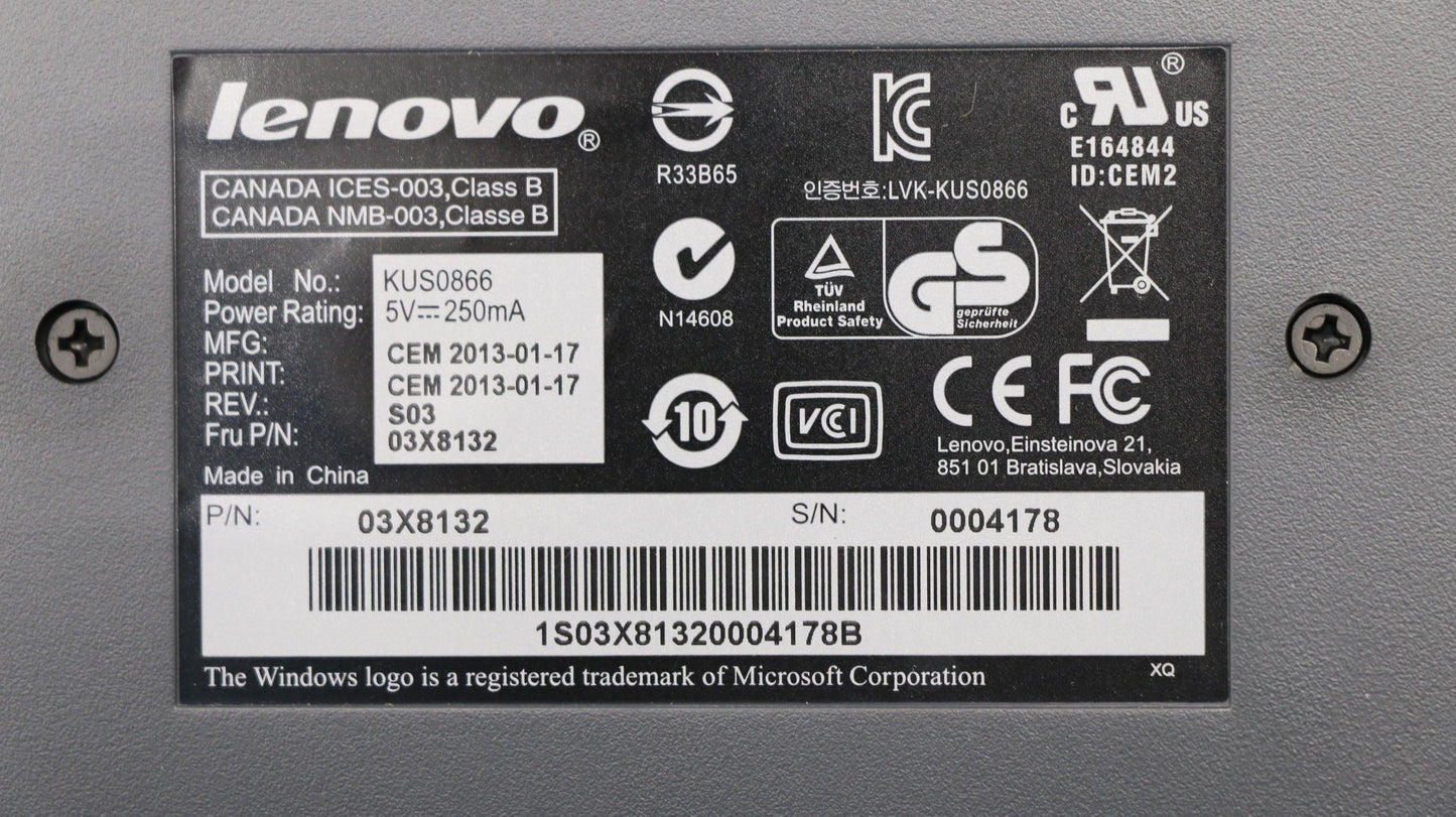 Lenovo Kb Keyboards External - 03X8132