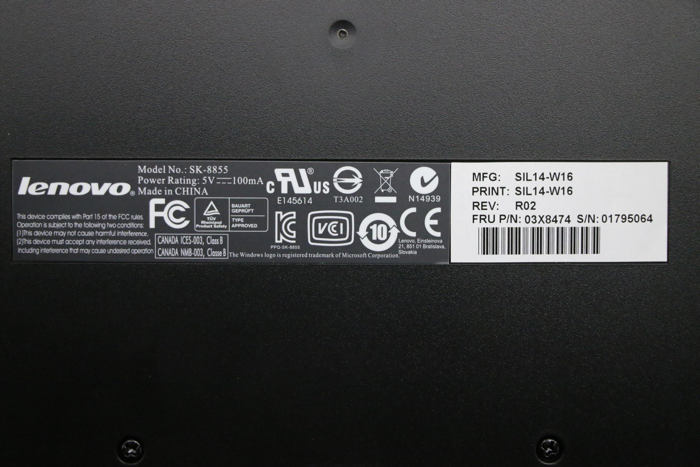 Lenovo Keyboard Korean - 03X8474