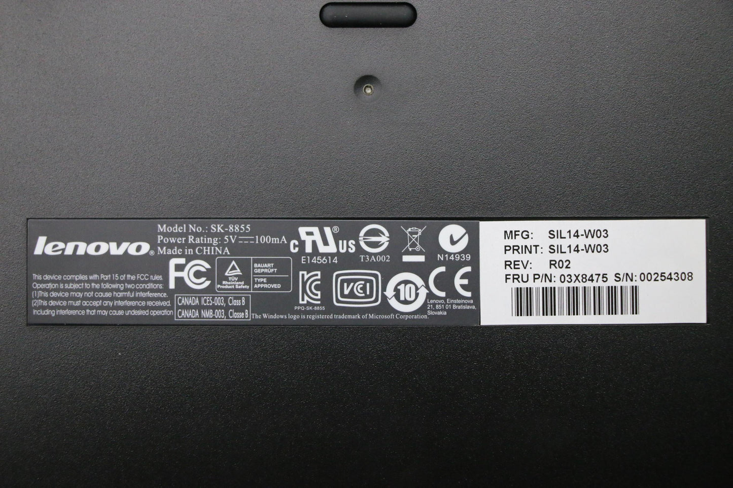 Lenovo Keyboard La Spanish - 03X8475