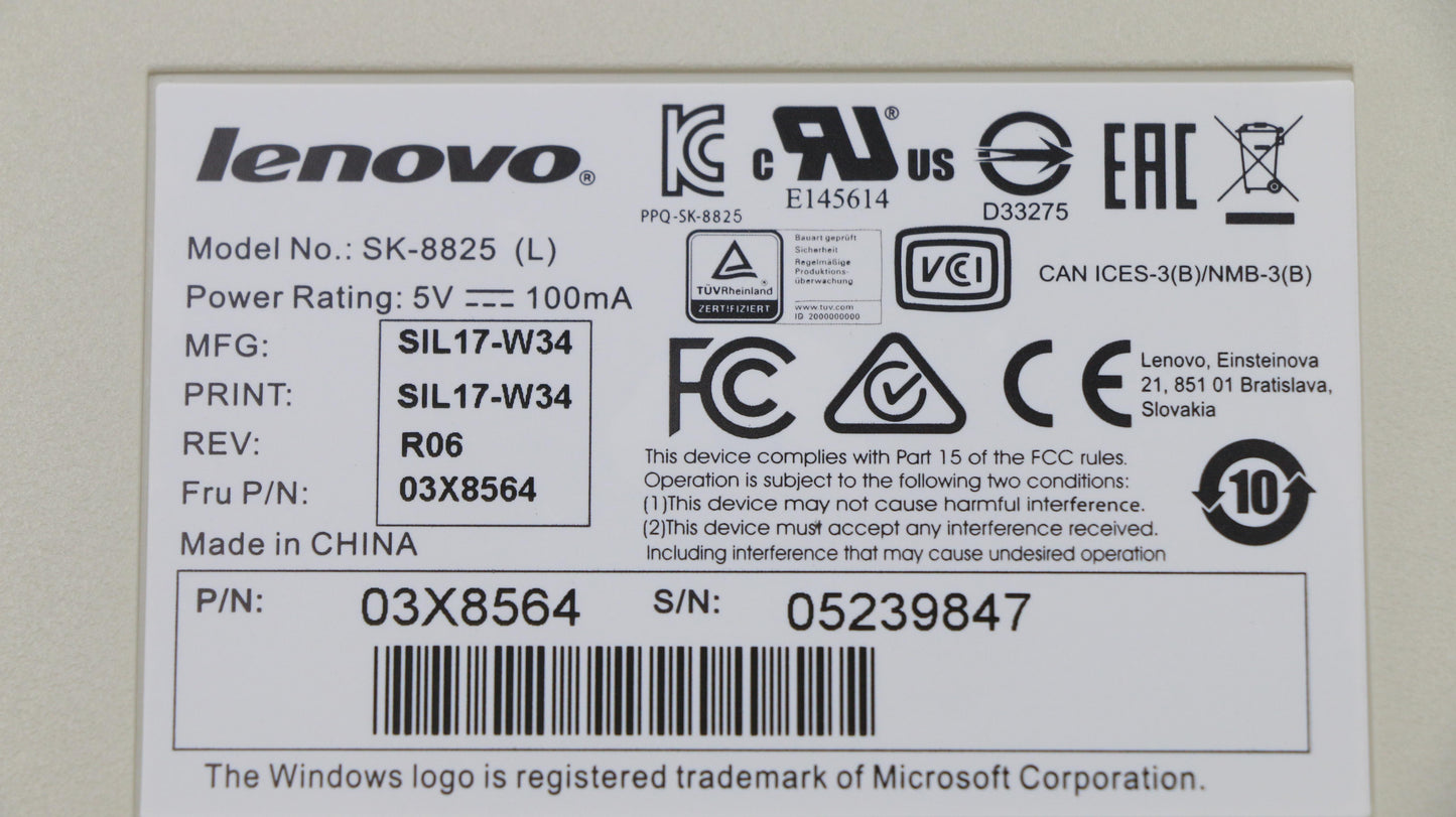 Lenovo Kb Keyboards External - 03X8564