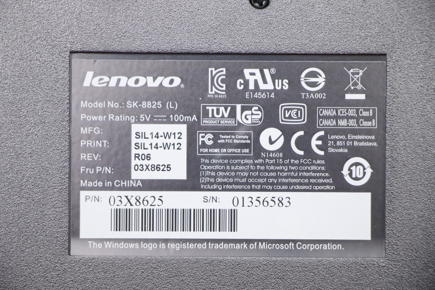 Lenovo Kb Keyboards External - 03X8625