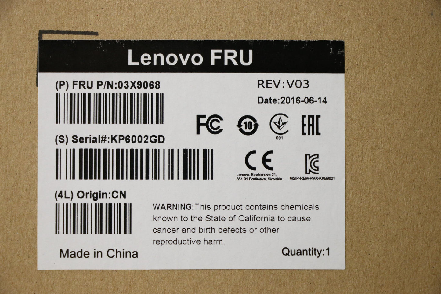 Lenovo Misc External - 03X9068