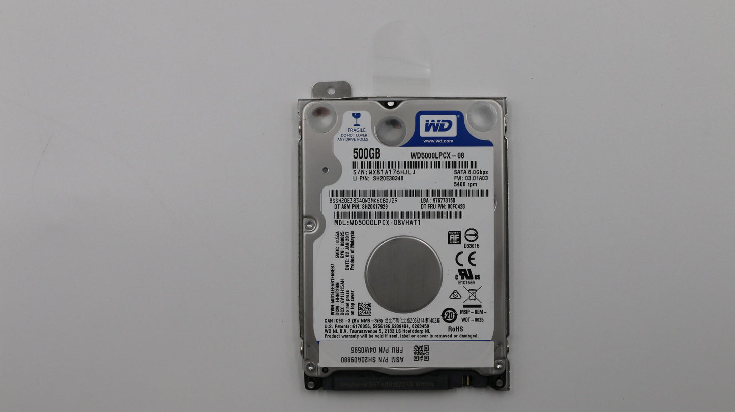Lenovo *Wd Blue Hdd 500Gb 2.5 - 04W0596