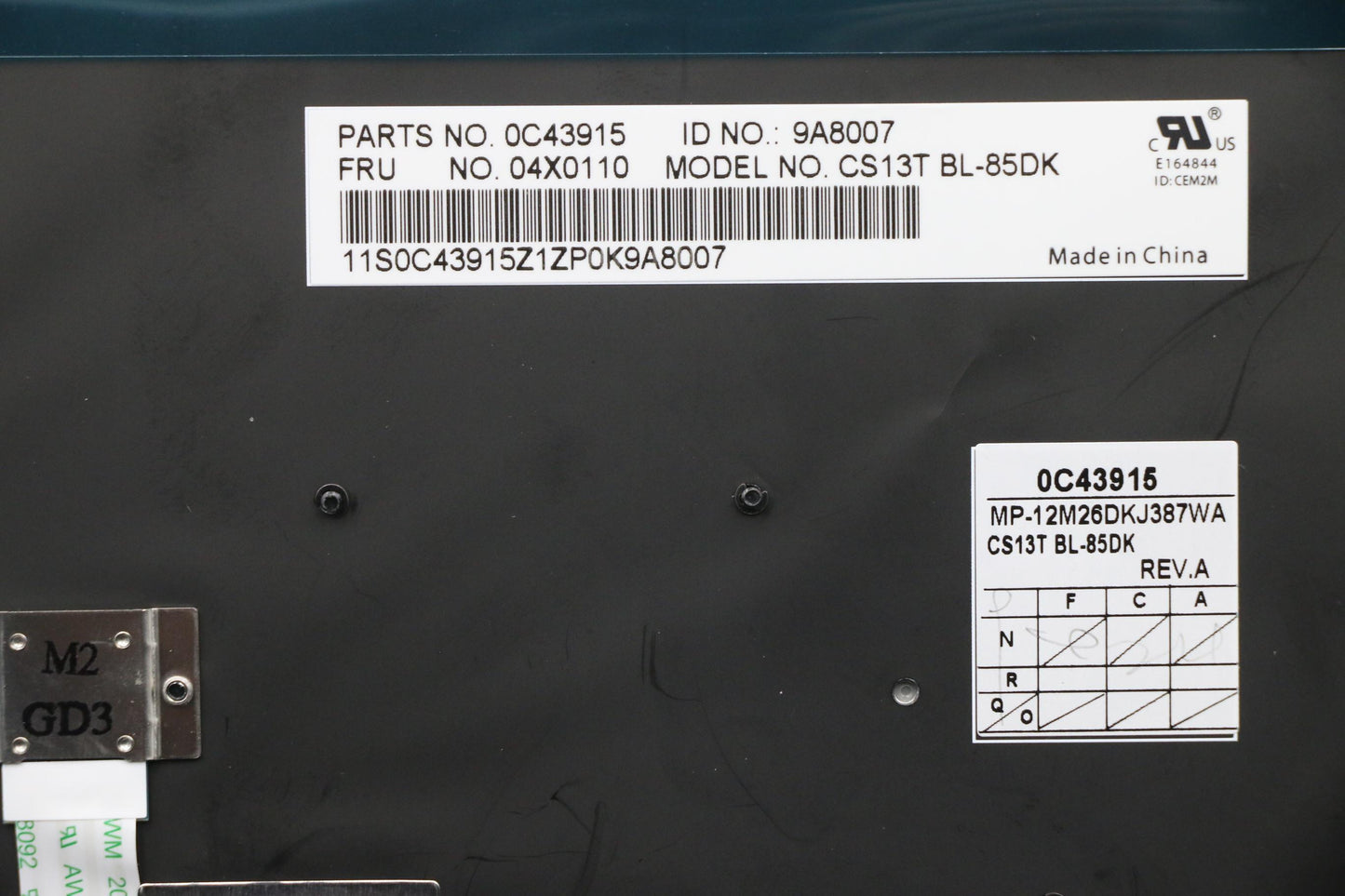 Lenovo Ki Keyboards Internal - 04X0110