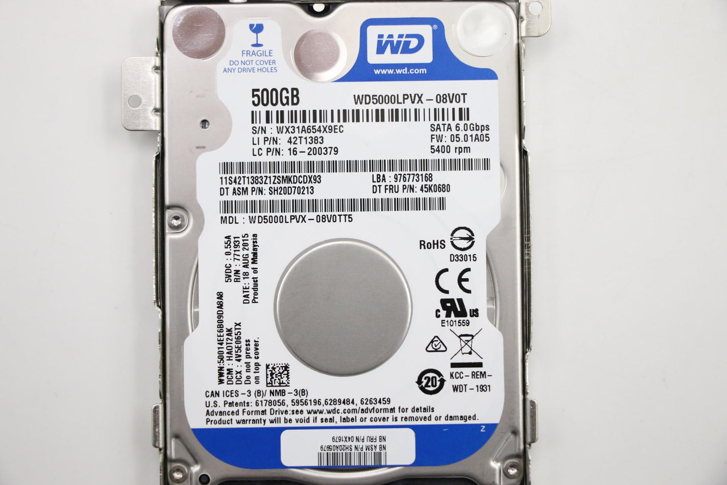 Lenovo Hard Drive Hdd,500G,5400,7Mm,W - 04X1679