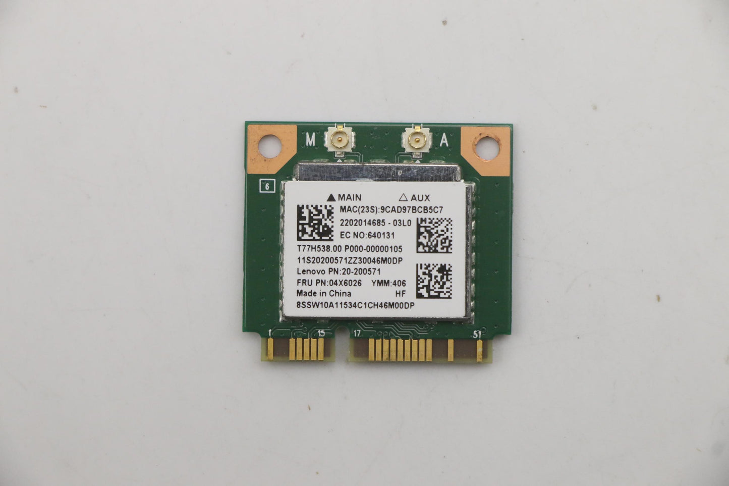 Lenovo (04X6026) Wireless LAN Adapter, Combo, 8821AE HMC