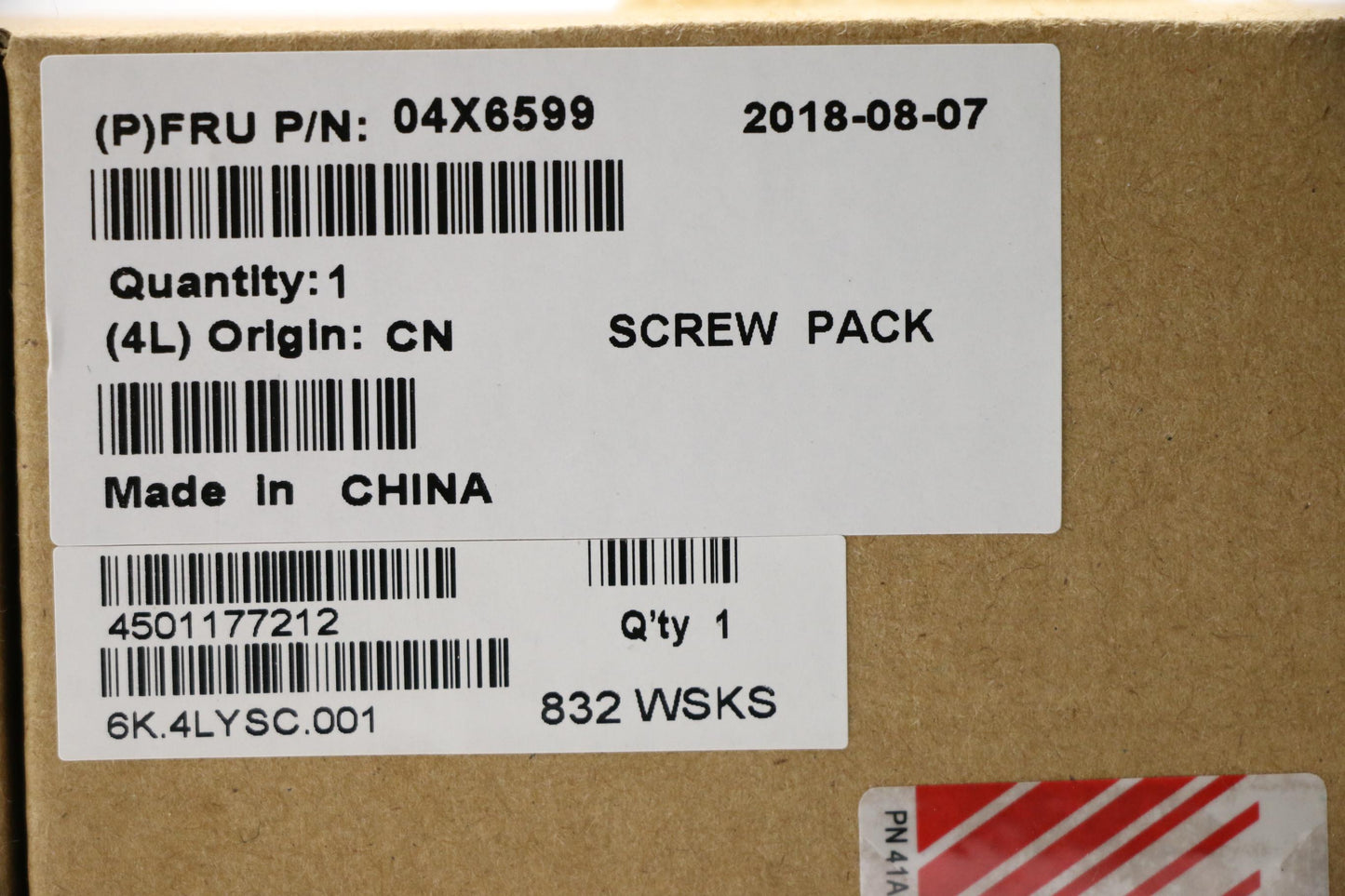 Lenovo 04X6599 Ks Kits Screws And Labels