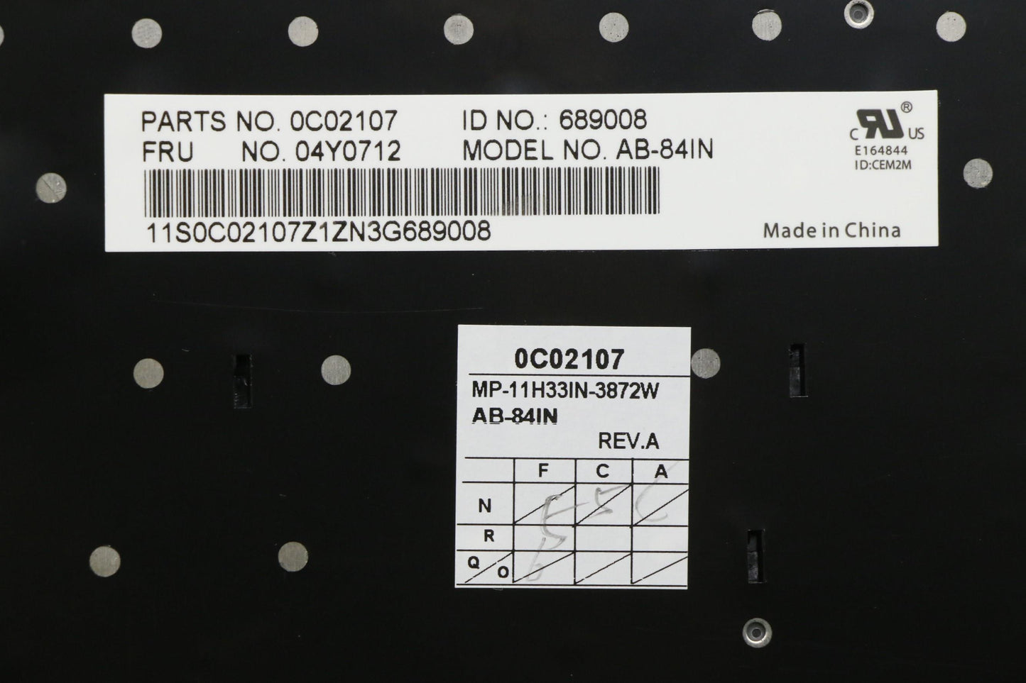 Lenovo Keyboard Abba-Keyboard Ind Chy - 04Y0712