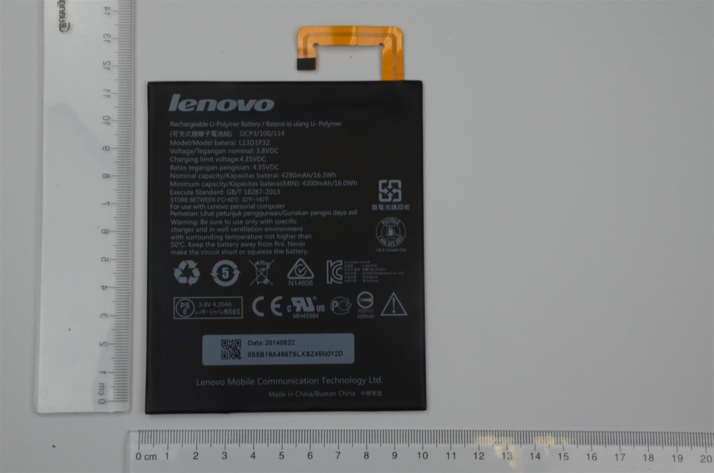 Lenovo 5B19A4667S Xwd-L L13D1P32 3.8V16.0Wh 1Cel