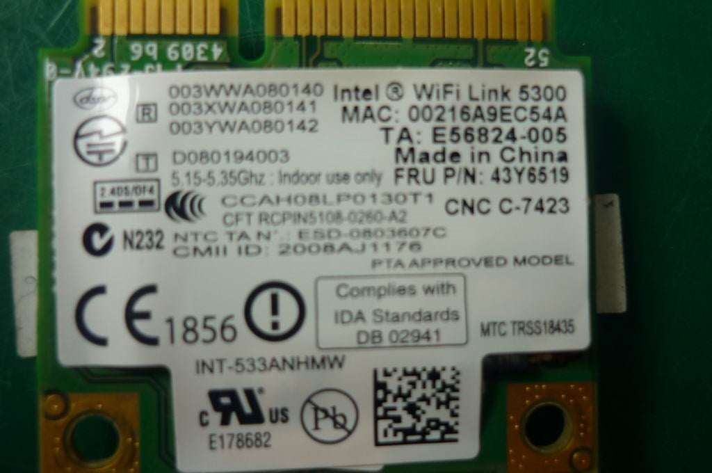 Lenovo 20002034 Wlan Intel 5300N Mow M Pcie Hm