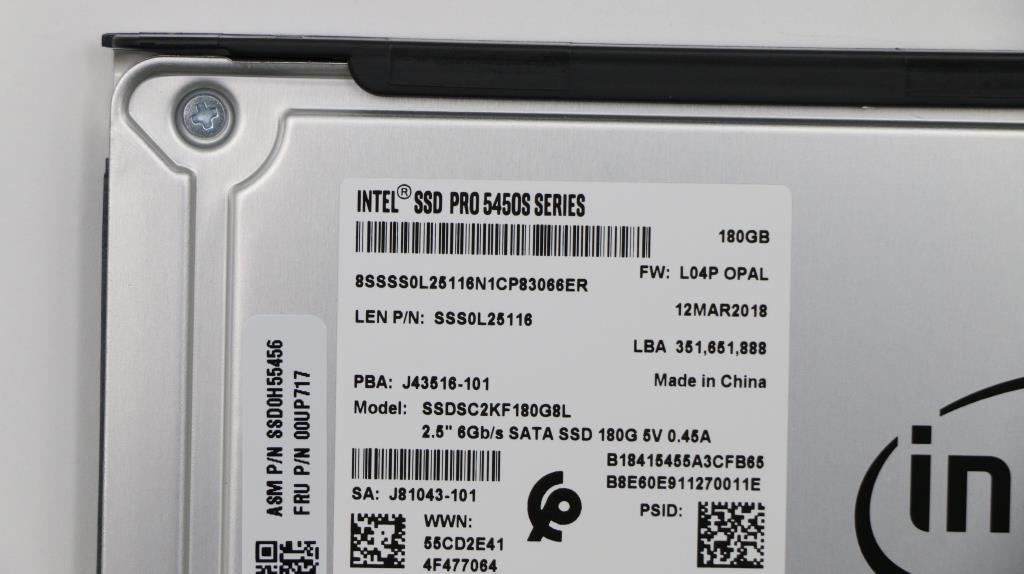 Lenovo (00UP717) 180GB 2.5" SATA SSD, 7mm, OPAL, Intel