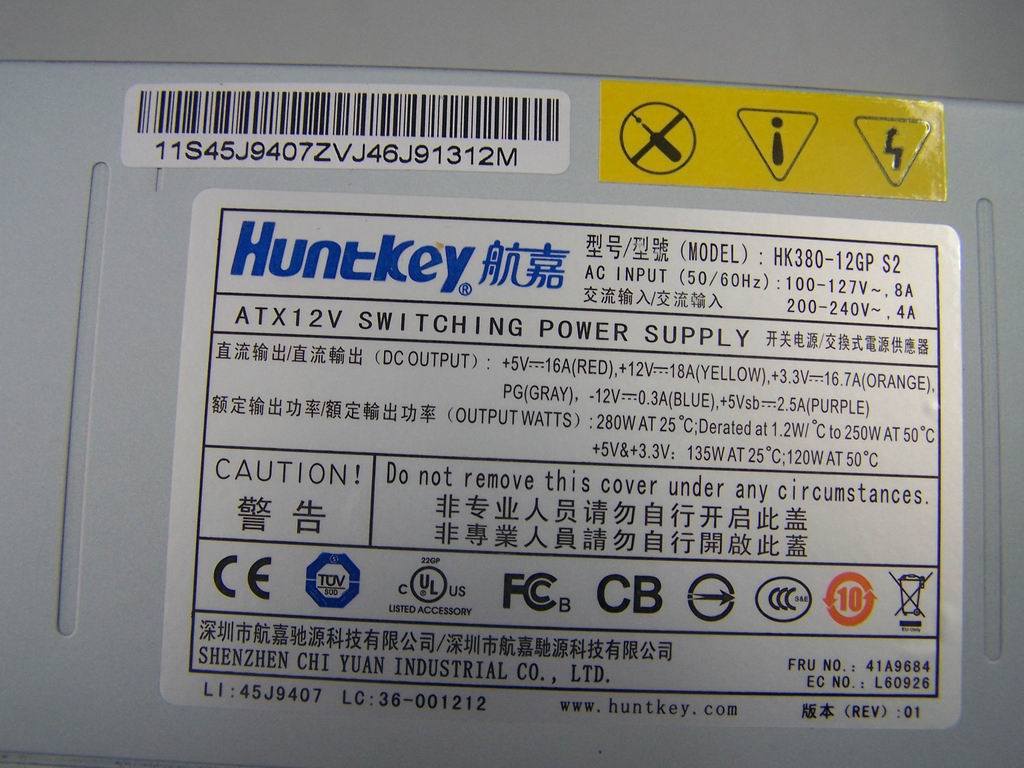 Lenovo 36001212 Power 280W Huntkey Hk380-12Gps