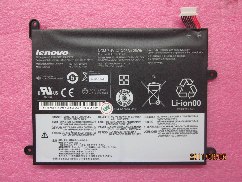 Lenovo 42T4963 Batryo Sanyo 2Cell 24Wh