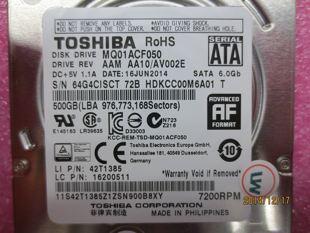 Lenovo Mq01Acf050 Hdd - 00HM821
