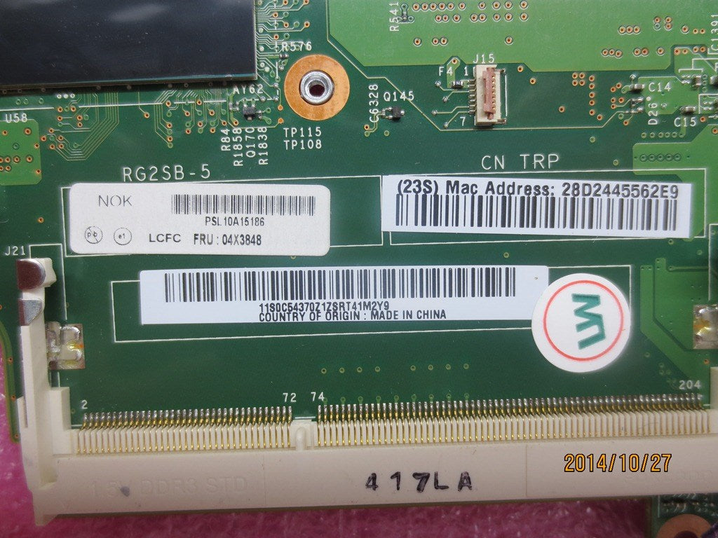 Lenovo Bdplanar Nok,I7-4500,Tpm - 04X3848