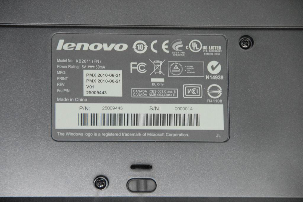 Lenovo 25009443 Kb Primax Lxh Kb2011(Fn) Ps2