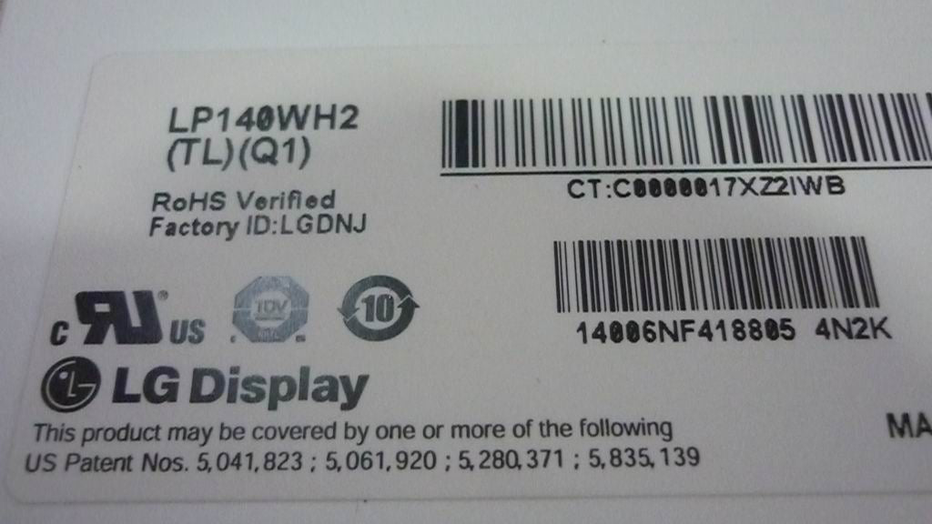 Lenovo 18003937 Lcd Lgd Lp140Wh2-Tlq1 Hd G Led