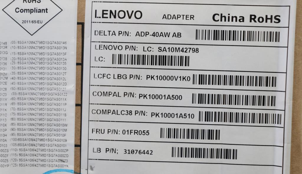 Lenovo Adl40Wda 20V/5.2V 2A 40W Coo - 01FR055