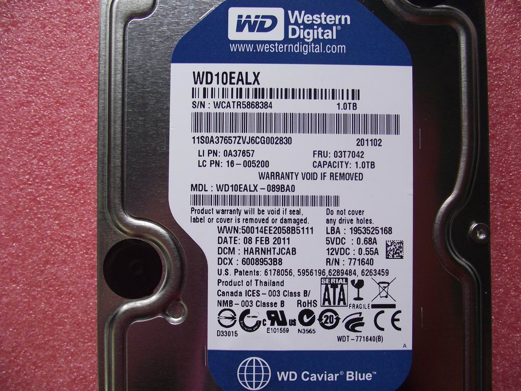 Lenovo 16005200 Hdd 1Tb Wdxl500Sm 6G Wd10Ealx-