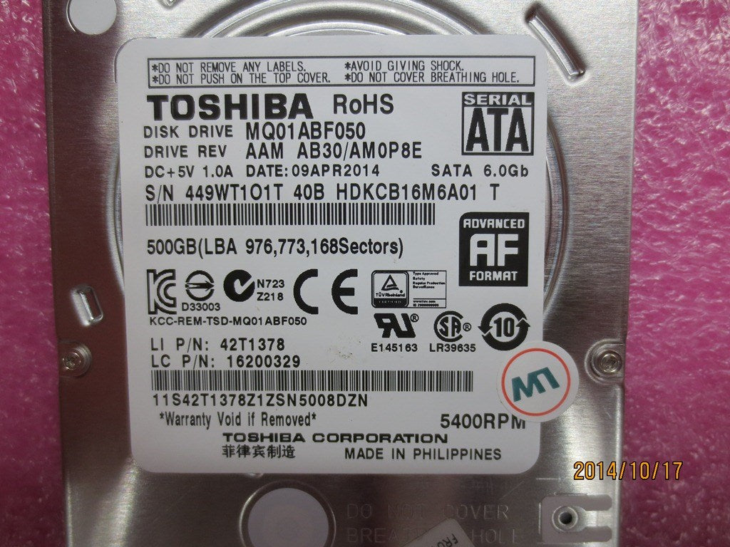 Lenovo Hard Drive Hdd,500G,5400,7Mm,T - 04X0917