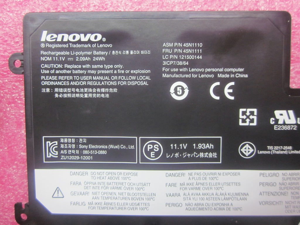 Lenovo 45N1111 Ba Rechargeable Batteries