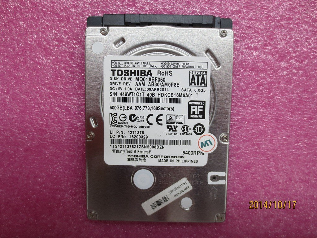 Lenovo Hard Drive Hdd,500G,5400,7Mm,T - 04X0917