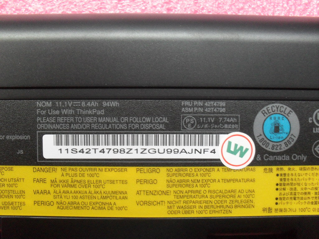 Lenovo 42T4799 Ba Rechargeable Batteries