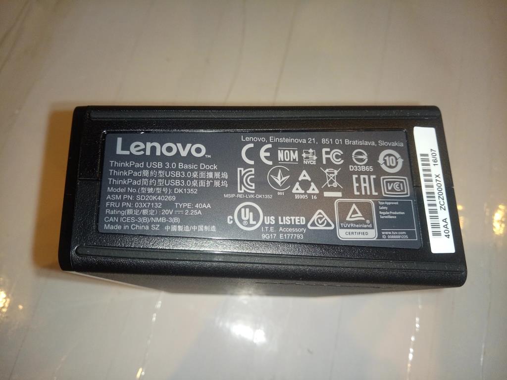 Lenovo Fru For Essential Usb3.0 Dock - 03X7132