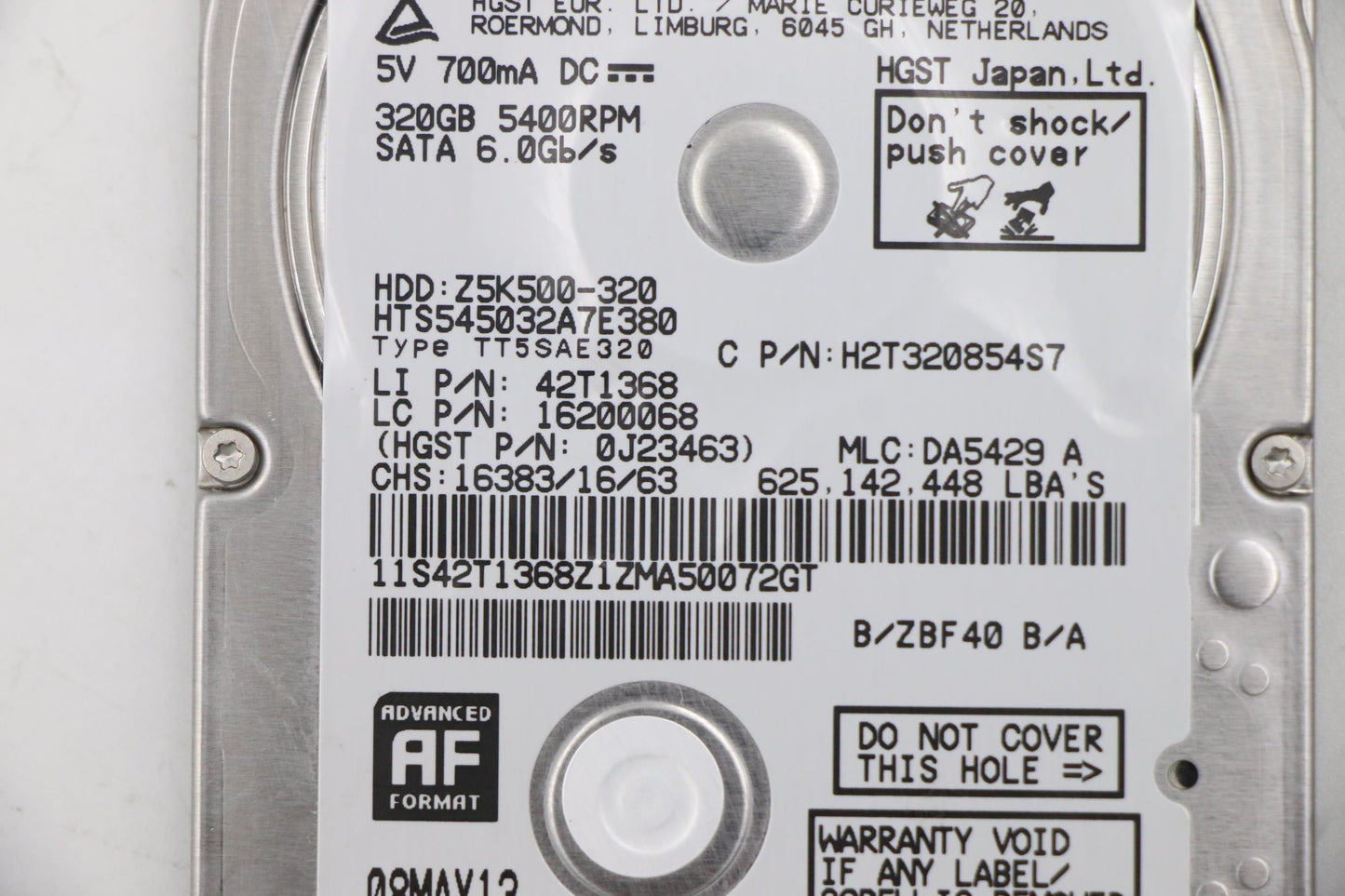 Lenovo 16200068 Hdd 320Gb Hgst Hts545032A7E380