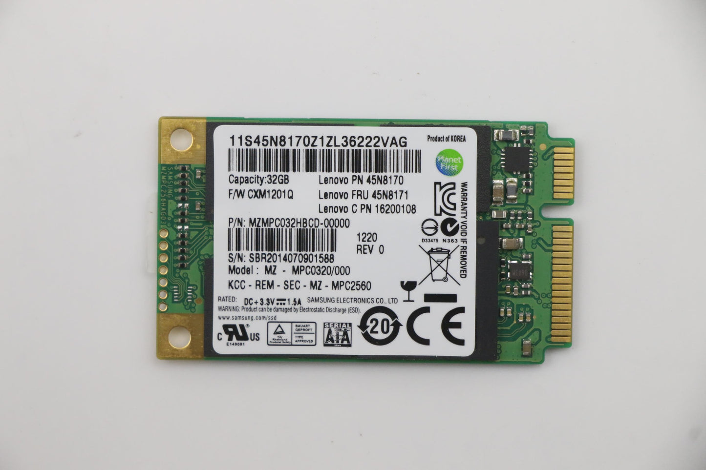 Lenovo 16200108 Ssd Samsung Pm830 32G Msata