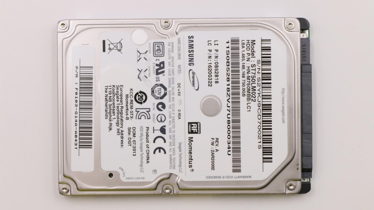 Lenovo 16200322 Hdd 750Gb Seagate M8 Bp1 5400R