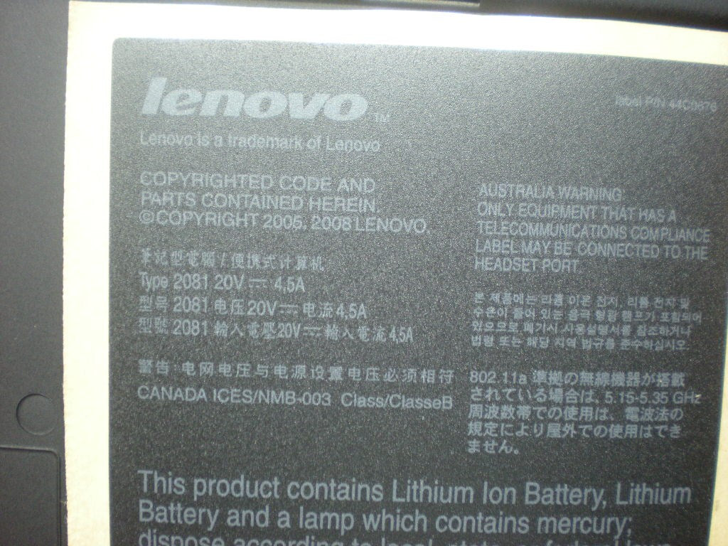 Lenovo 45M2505 Cover Bcvrasm 2081Ww