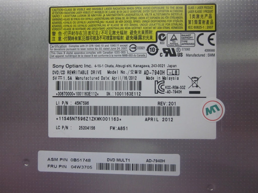 Lenovo Driveh Odd Asm Optiarc Sbds12 - 04W3705