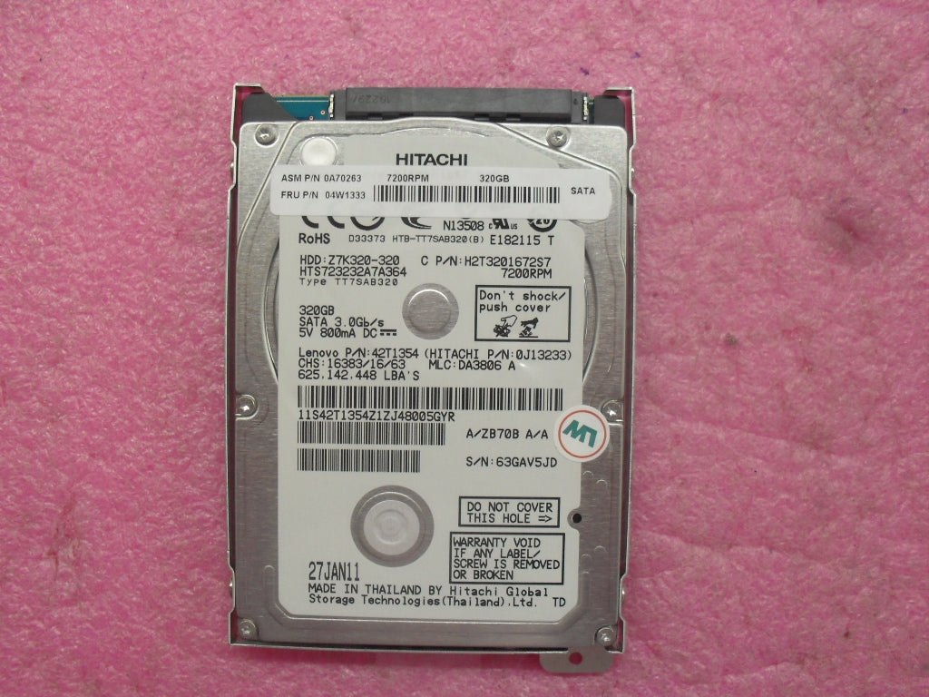Lenovo Disk Tray-Armousetrong7 320Gb - 04W1333