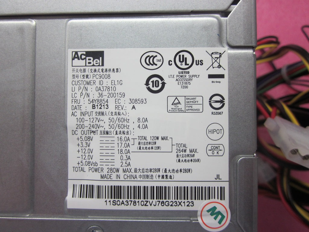 Lenovo Fru-Psucru,Atx280W85 Psu - 54Y8854