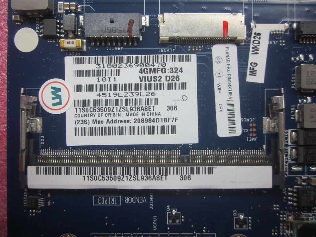 Lenovo Bdplanar W8P,I5-3337U,Dis-2G,S - 04X1885