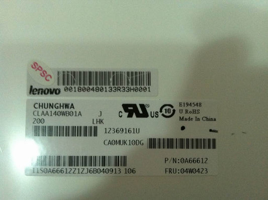 Lenovo 18004801 Lcd Cpt Claa140Wb01Aj Hd G F C