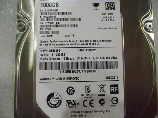 Lenovo 16200182 Hdd 1Tb Sgt Grenada St1000Dm00