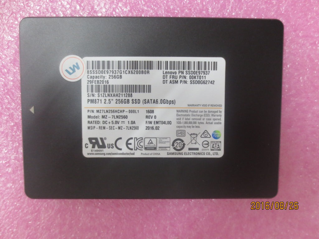 Lenovo (01FR503) 256GB SSD, 2.5", 7mm, SATA, Samsung