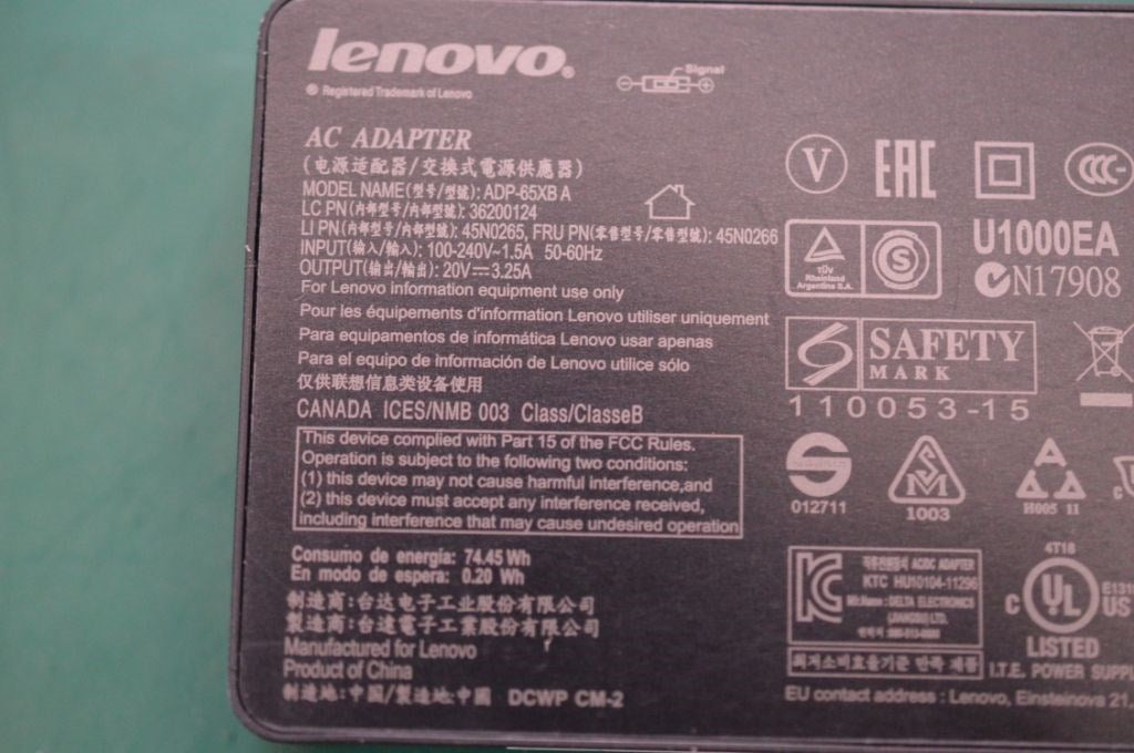 Lenovo Adp 65W 20V 2Pin Slim Delta Ad - 36200124