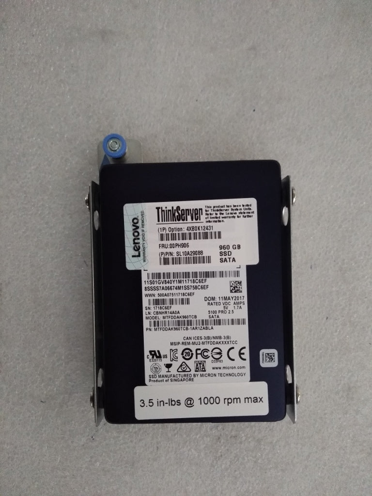 Lenovo Nhs 960Gb 6Gb Sata 2.5-Inch As - 00PH906