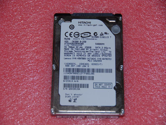 Lenovo 16004060 Hdd Hitac Hts545025B9A300 250G