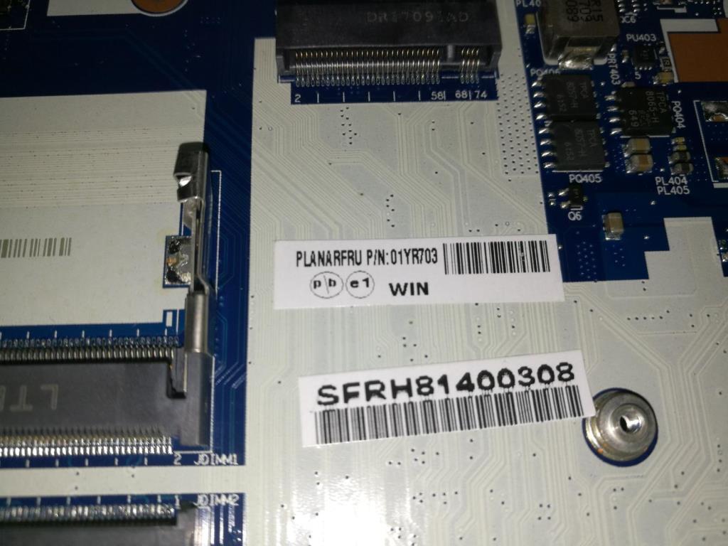 Lenovo Fru Label Celeron-3865U Uma,Wi - 01YR703