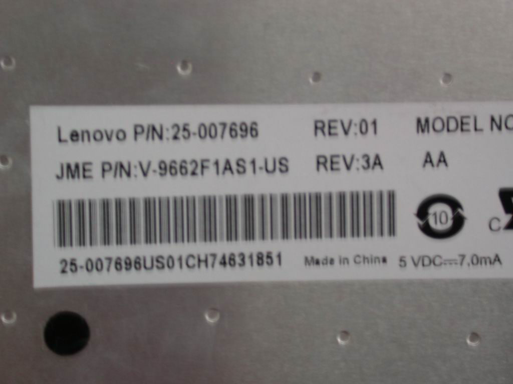 Lenovo 25007696 Kb 84Key Sunrex New Us Orange